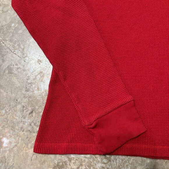 Polo Ralph Lauren Thermal Waffle Knit Shirt Adult L Large Red Preppy Pony Logo - Picture 8 of 13
